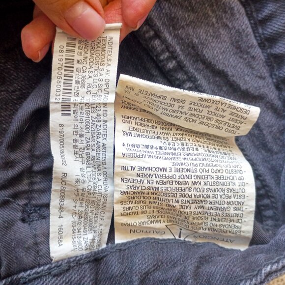 ZARA High-Waisted Black Denim Jean Shorts | Size 0 - Picture 5 of 7